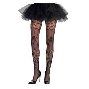 Spider Web Fishnet Stockings Tights Halloween Black Widow Sexy Adult One Size